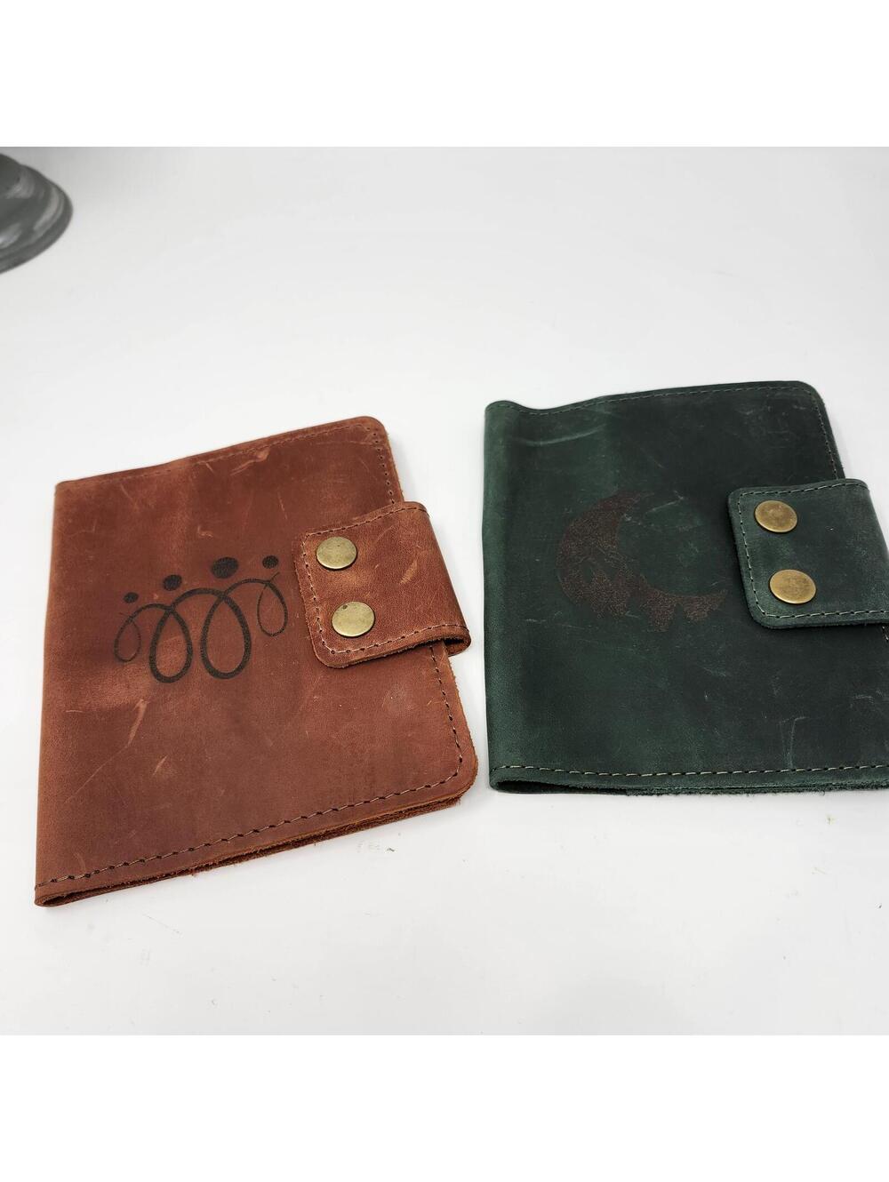 Set of 2 Rustic Faux Leather Journal Covers Planner Sleeves